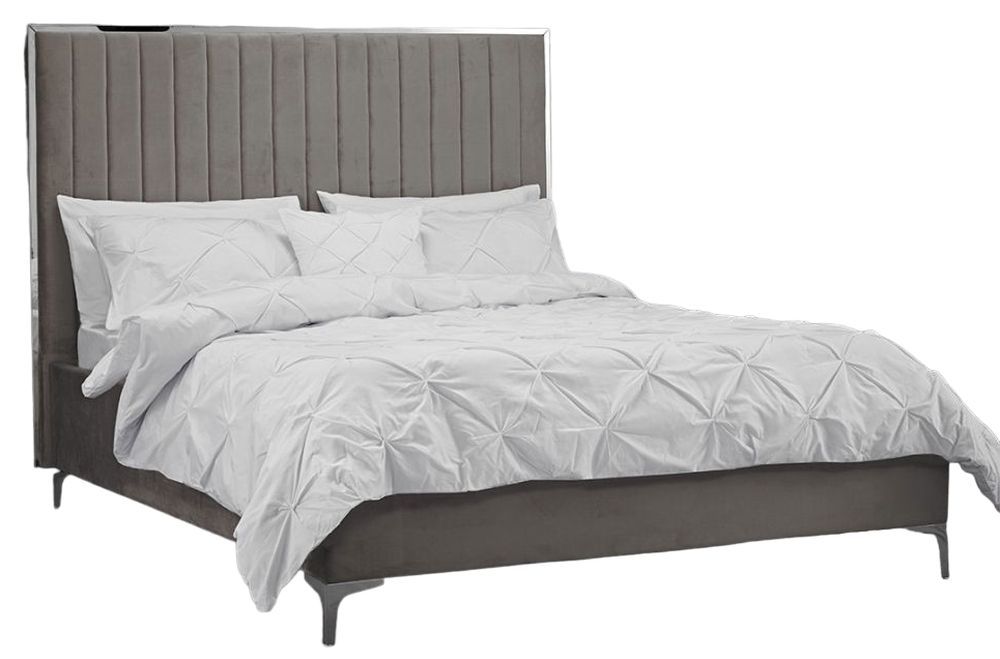 Berkeley Mink Grey Velvet 5ft King Size Bed