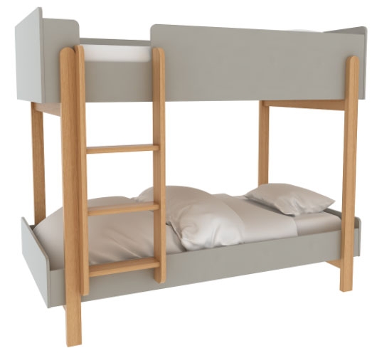 Hero Matt Grey And Oak Bunk Bed