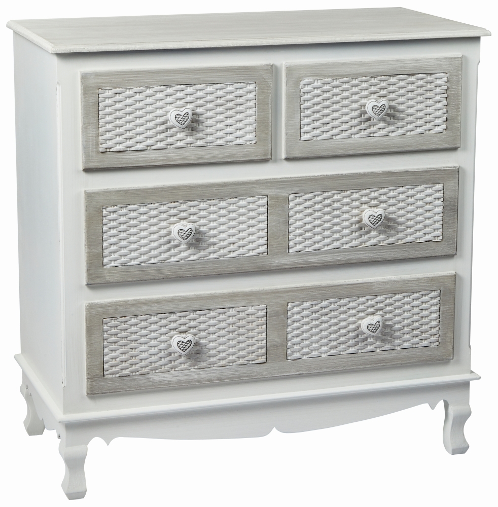 Brittany French Style 22 Drawer Chest White And Grey