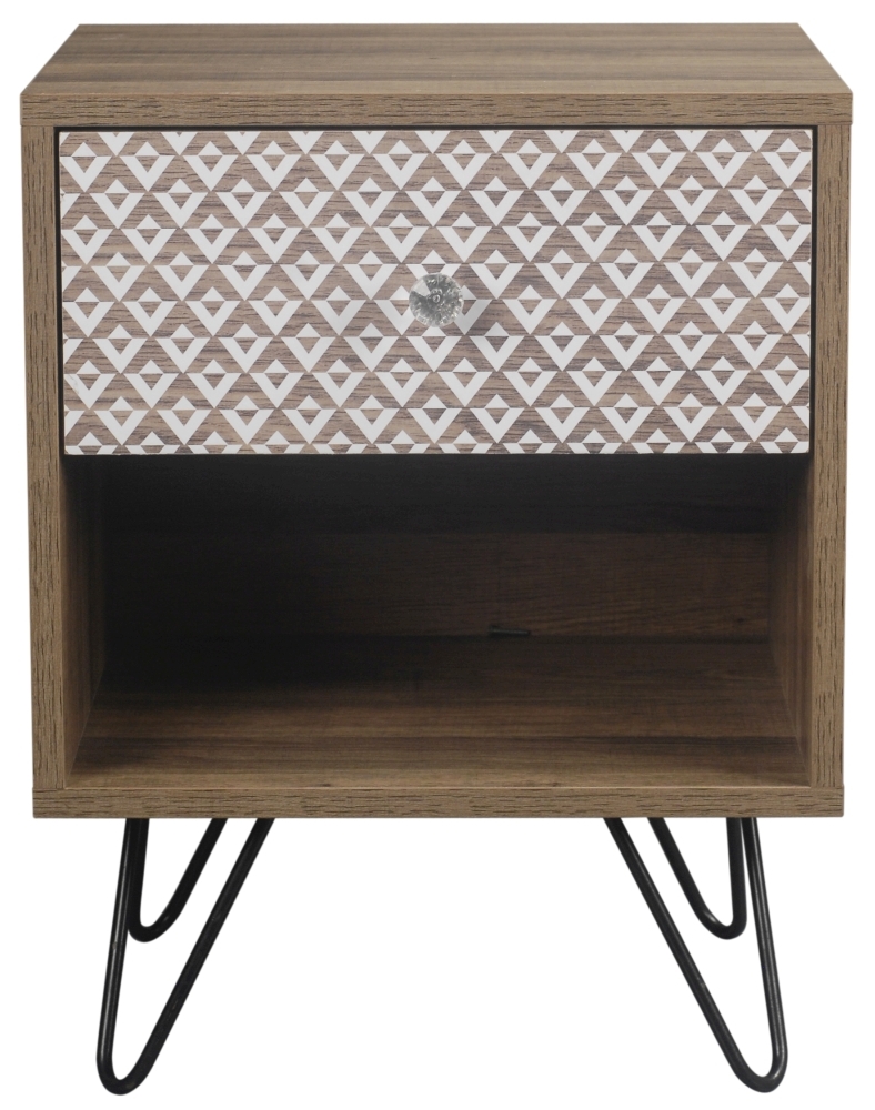 Casablanca Printed Lamp Table With Hairpin Legs