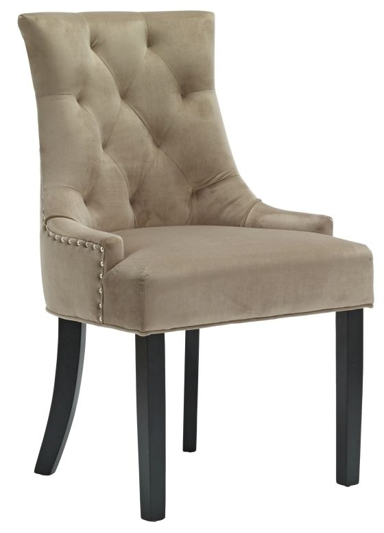 Morgan Beige Fabric Knockerback Dining Chair Sold In Pairs