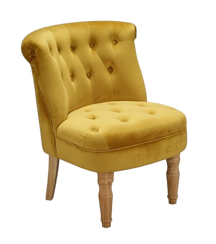Product photograph of Charlotte French Style Mustard Velvet Chair from Choice Furniture Superstore