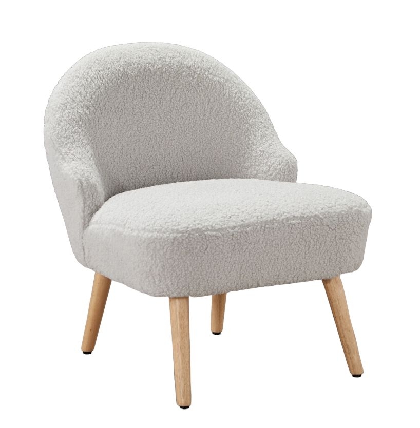 Ted Grey Faux Fur Bedroom Chair