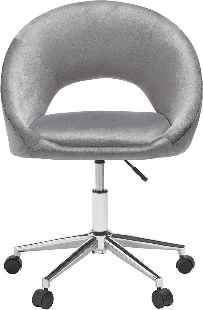 Skylar Grey Velvet And Chrome Office Chair