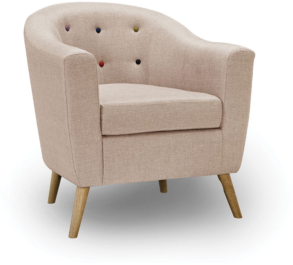 Hudson Beige 1 Seater Fabric Armchair