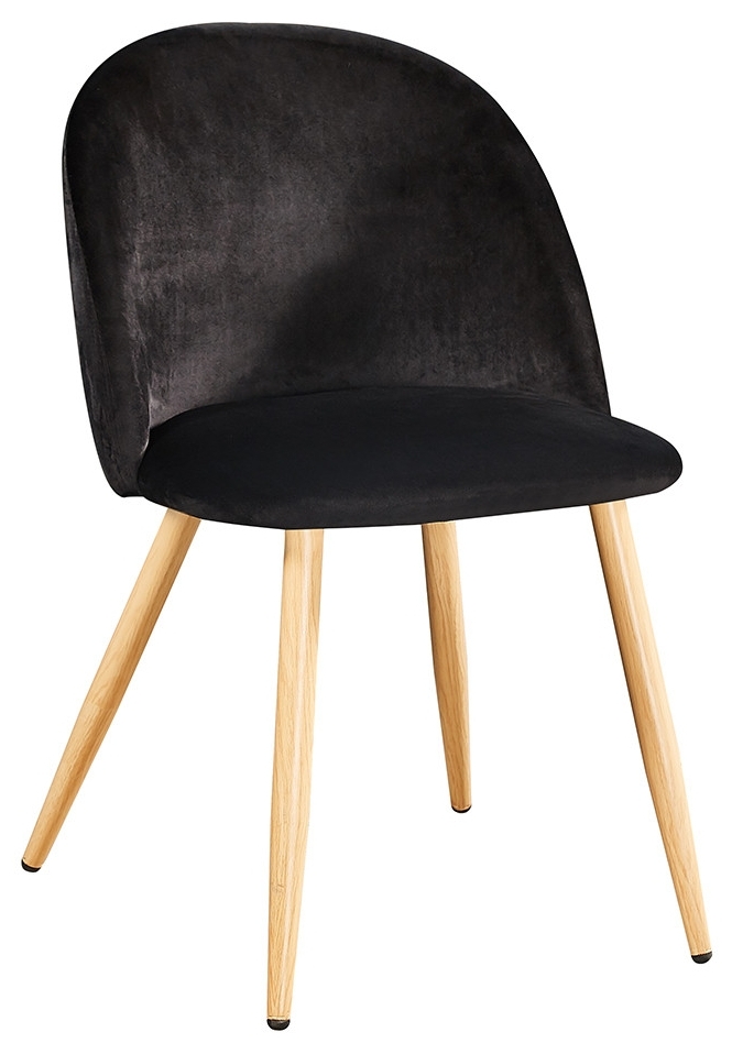 Venice Black Velvet Fabric Dining Chair Sold In Pairs