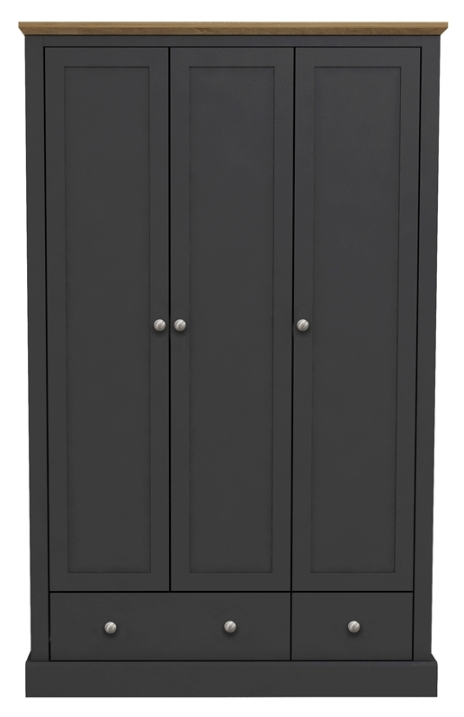 Devon Charcoal 3 Door Wardrobe