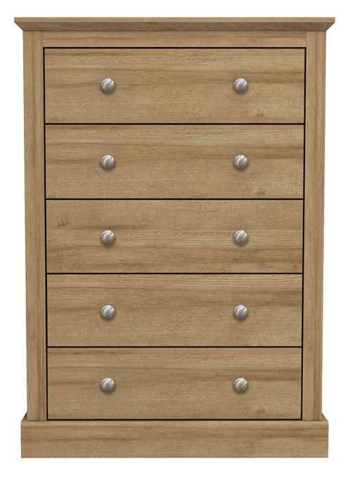 Devon Oak 5 Drawer Chest