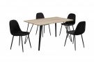 Genoa Oak 140cm Dining Set With Black Hairpin Leg