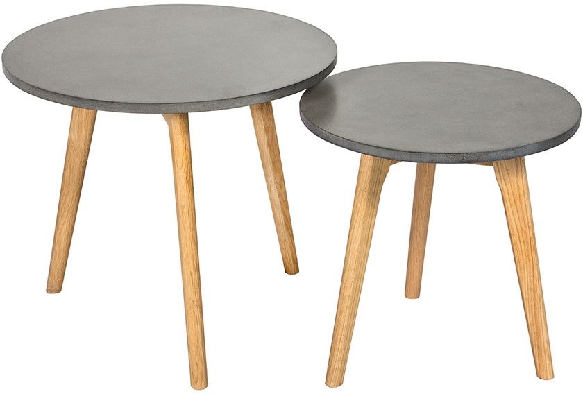 Hex Concrete Effect Nest Of 2 Tables