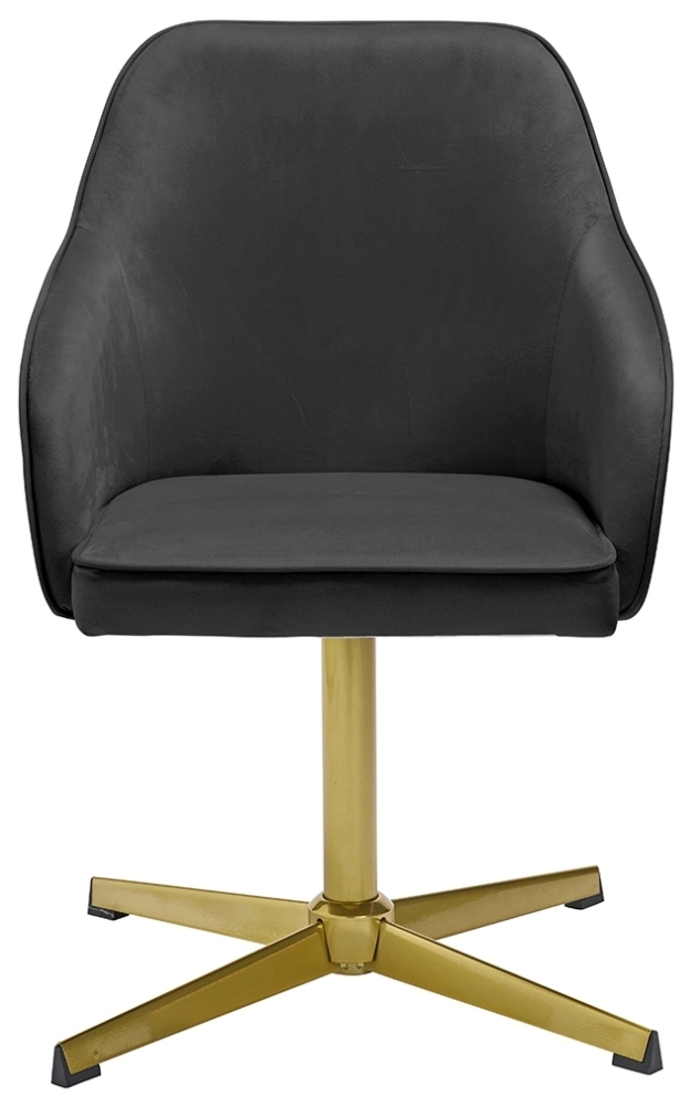 Felix Black Velvet Home Office Chair