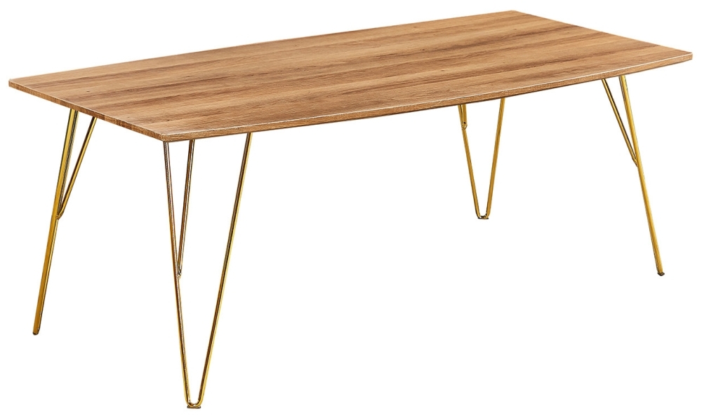 Fusion Oak Effect Coffee Table With Hairpin Legs