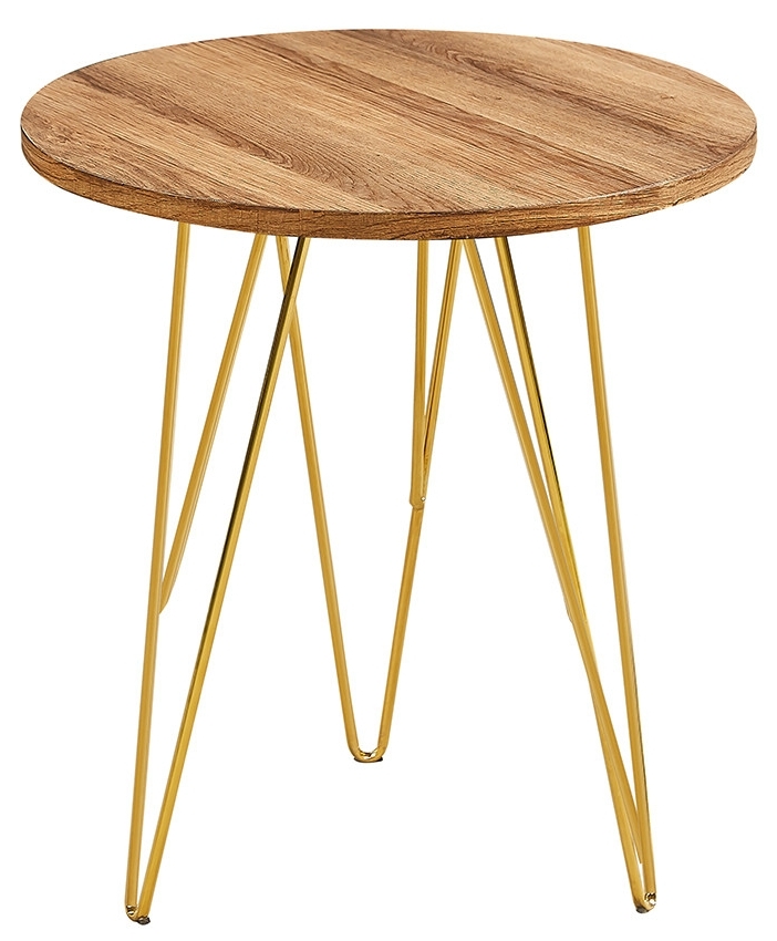 Fusion Oak Effect Lamp Table With Hairpin Legs