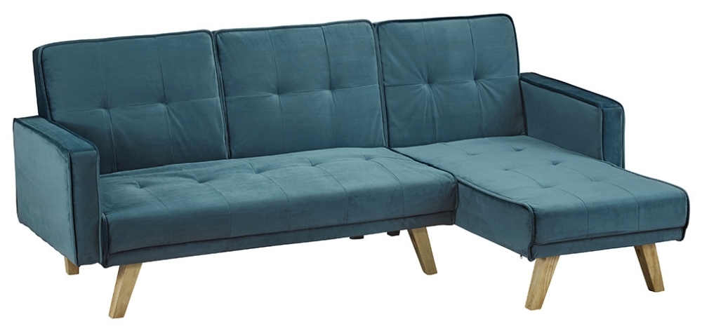 Kitson Teal Velvet Corner Sofa