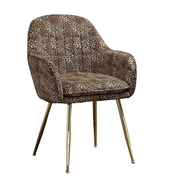 Lara Leopard Print Dining Chair With Gold Legs Sold In Pairs