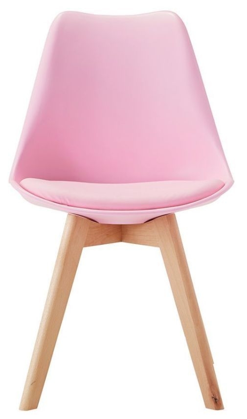 Louvre Pink Dining Chair With Wooden Legs Sold In Pairs