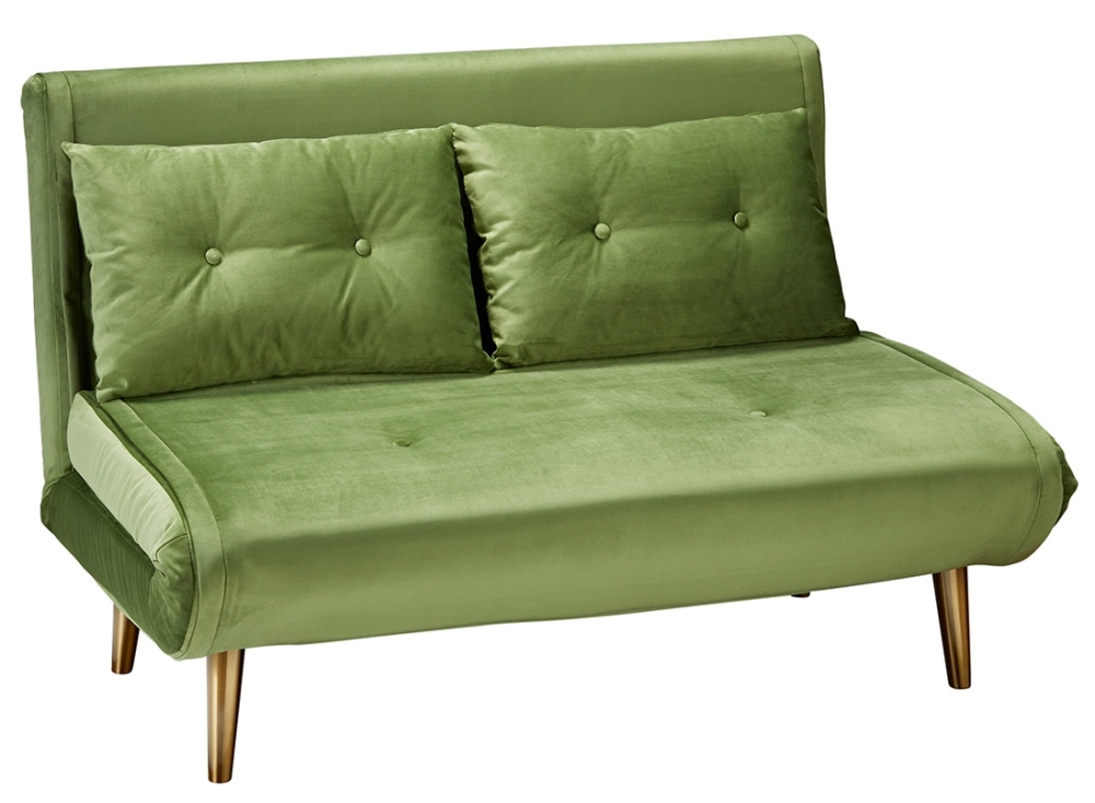 Madison Green Velvet Fabric Upholstered Sofabed