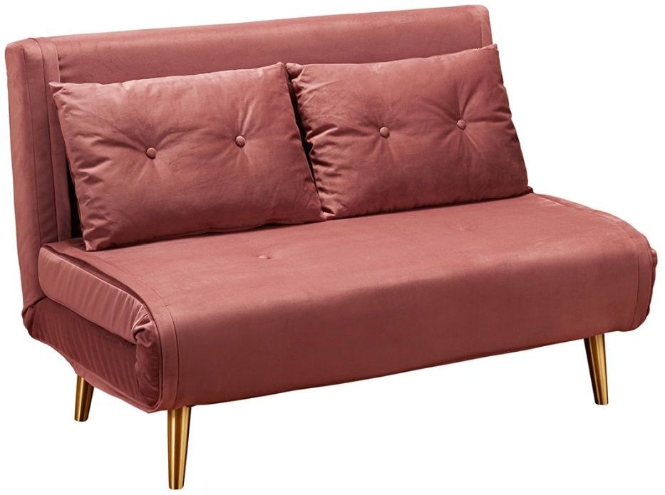 Madison Pink Plush Velvet Sofa Bed