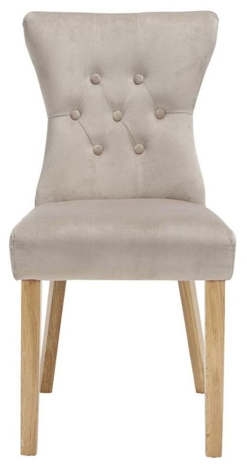Naples Champagne Velvet Fabric Dining Chair With Wooden Legs Sold In Pairs