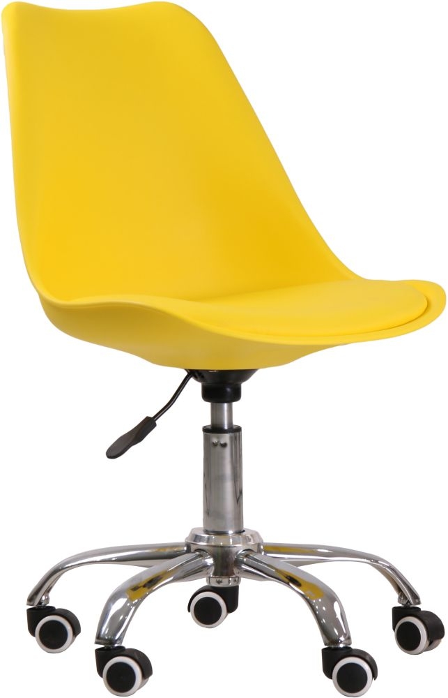 Orsen Yellow Faux Leather Office Chair