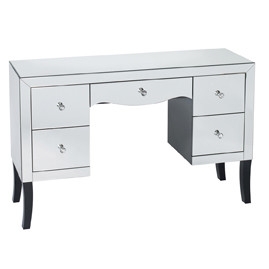 Valentina Italian Mirrored Double Pedestal Dressing Table