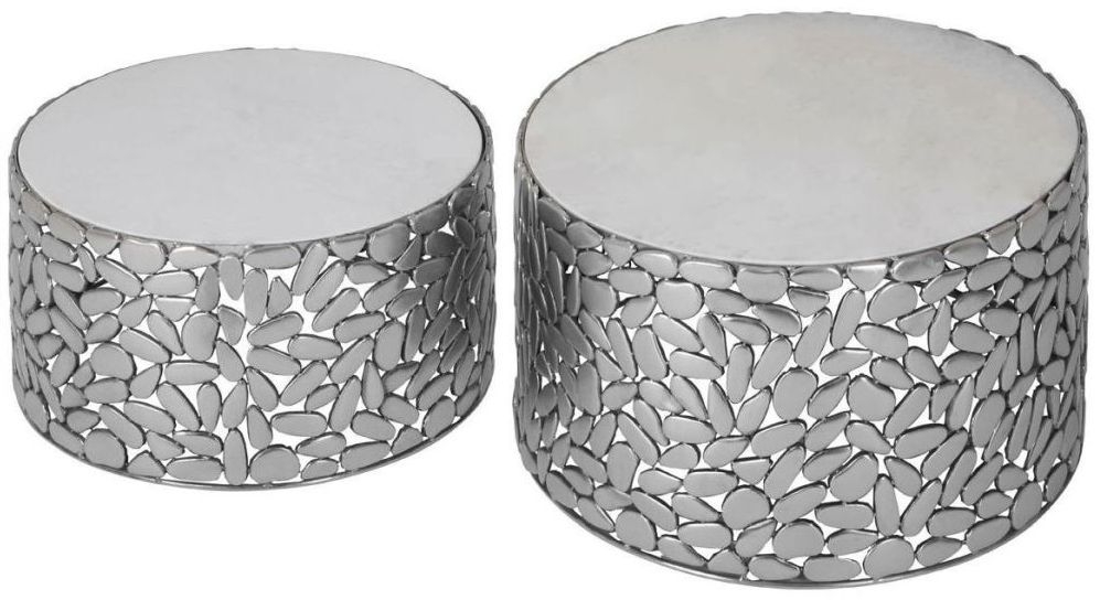 Barnet Antique Pewter Side Tables Set Of 2