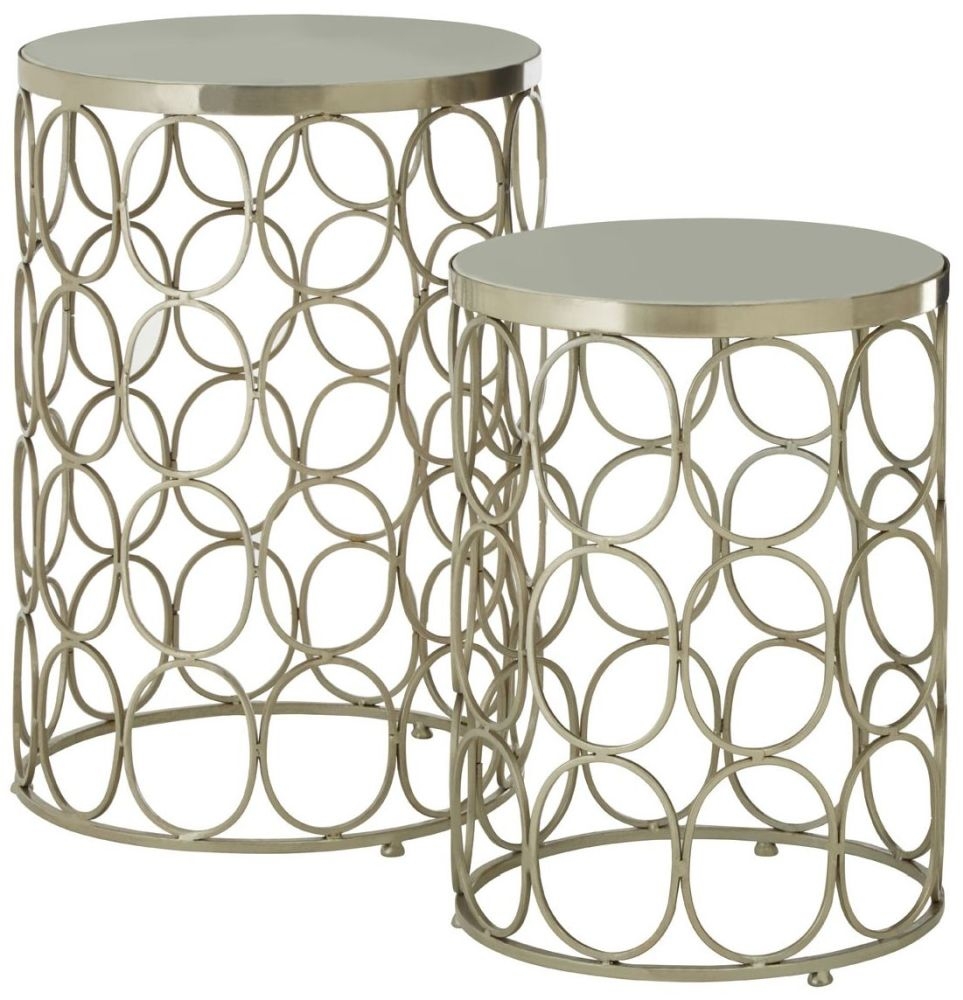 Barnet Marble And Silver Side Tables Set Of 2