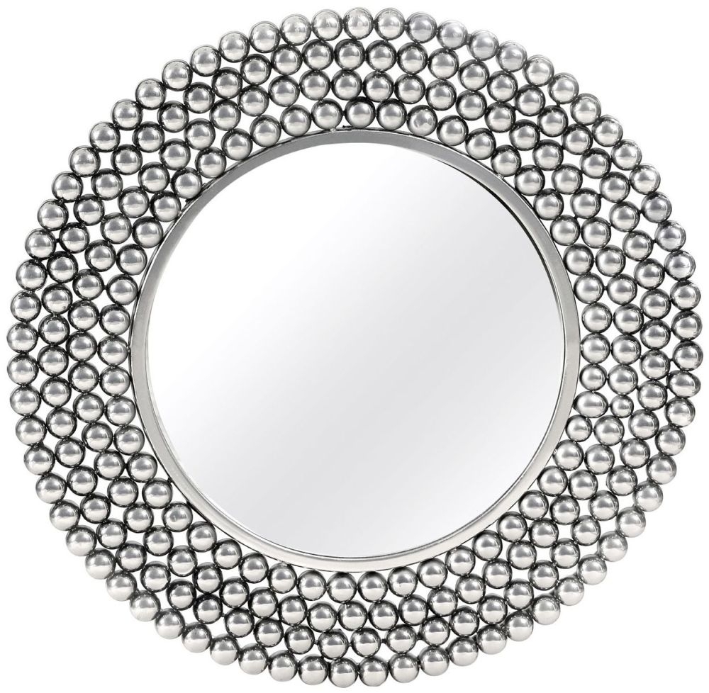 Barnet Silver Beaded Wall Mirror