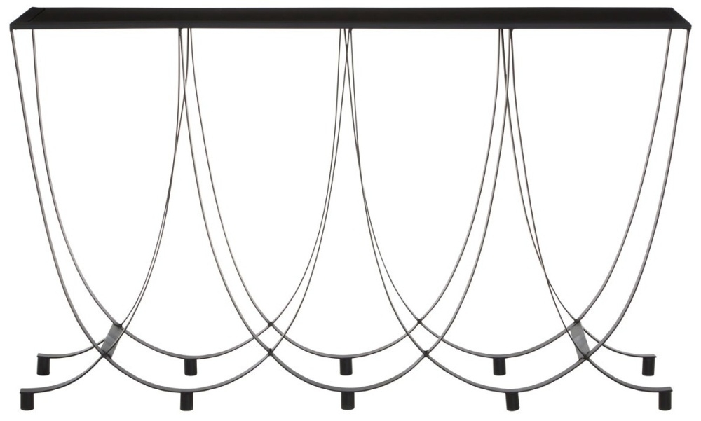 Brisbane Black Console Table With Glass Top