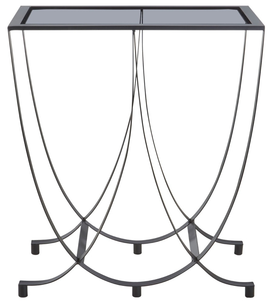 Brisbane Side Table With Grey Glass Top