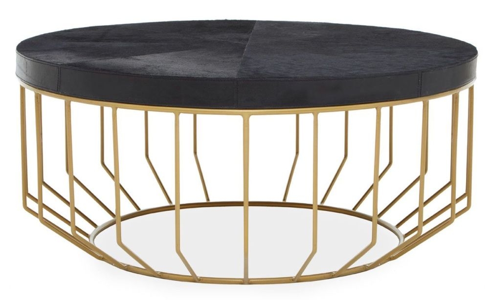 Alianna Black And Gold Round Coffee Table