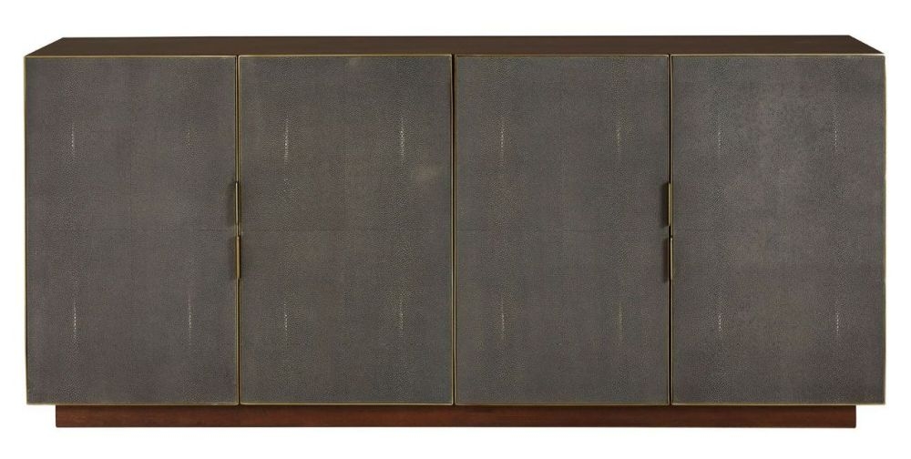 Lillie Walnut And Shagreen Large Sideboard 160cm W With 4 Doors