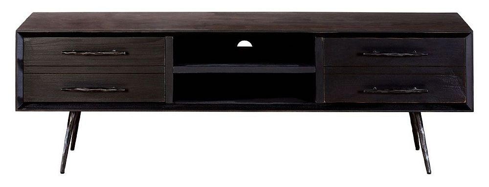 Noor Black Tv Unit 160cm Stand Upto 55in Plasma Tv 4 Drawers