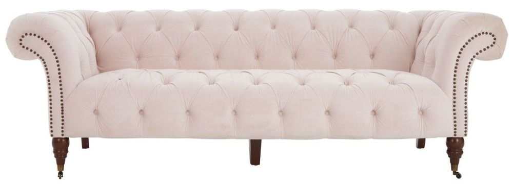 Tuxedo Pink Tufted 3 Seater Chesterfield Sofa