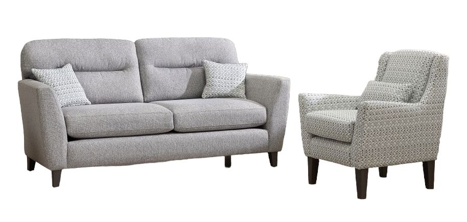 Lebus Clara 3 Seater Fabric Sofa With Accent Chair