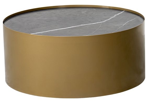 Virginia Black Marble And Gold Round Coffee Table