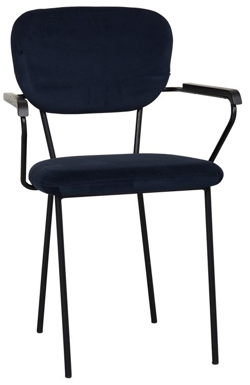 Cleveland Navy Blue Fabric Dining Armchair Sold In Pairs