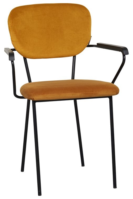 Cleveland Ocre Fabric Dining Armchair Sold In Pairs
