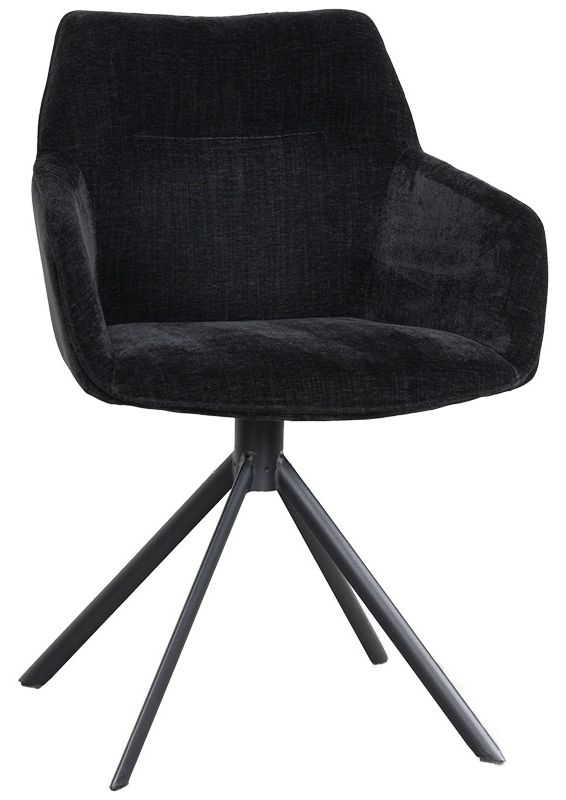 Johnson Crown Black Fabric Rotating Dining Chair Sold In Pairs