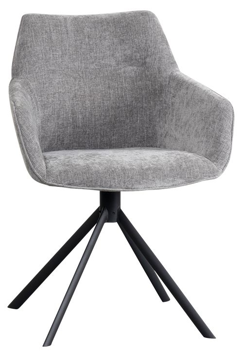 Johnson Crown Grey Fabric Rotating Dining Chair Sold In Pairs