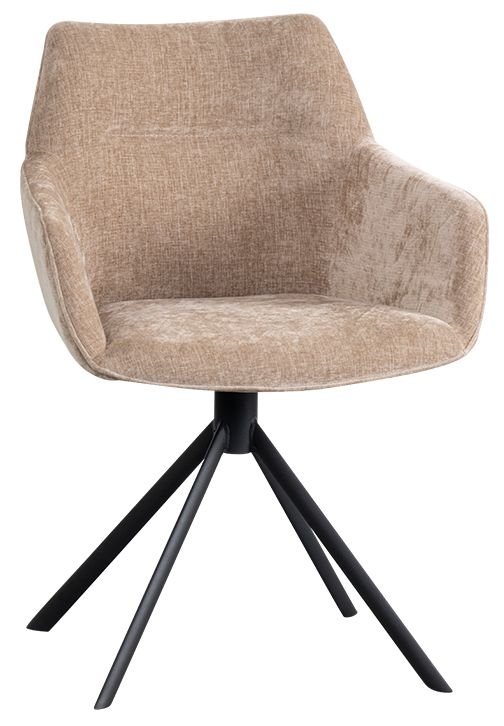 Johnson Crown Sand Fabric Rotating Dining Chair Sold In Pairs