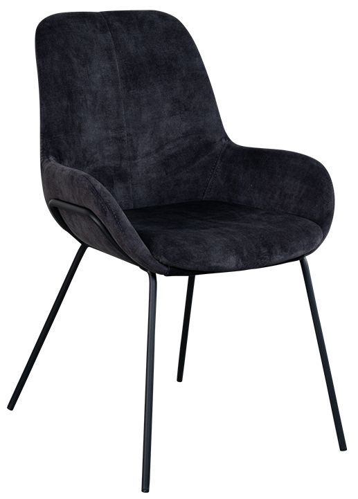 Livingston Aquila Anthracite Fabric Dining Chair Sold In Pairs