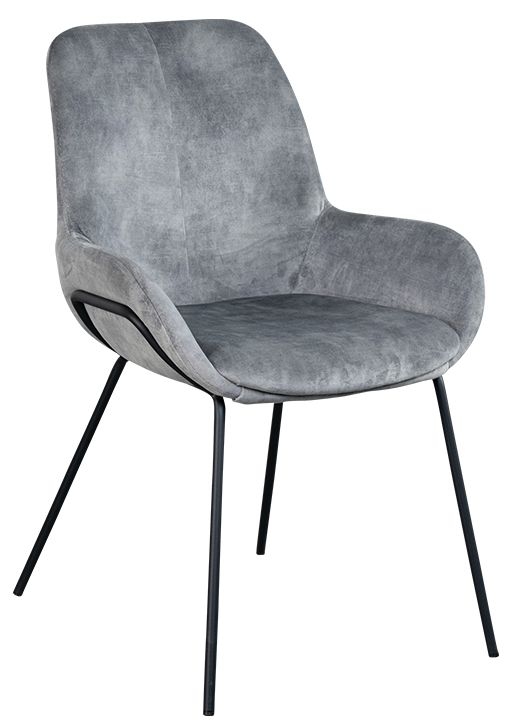 Livingston Aquila Steel Grey Fabric Dining Chair Sold In Pairs