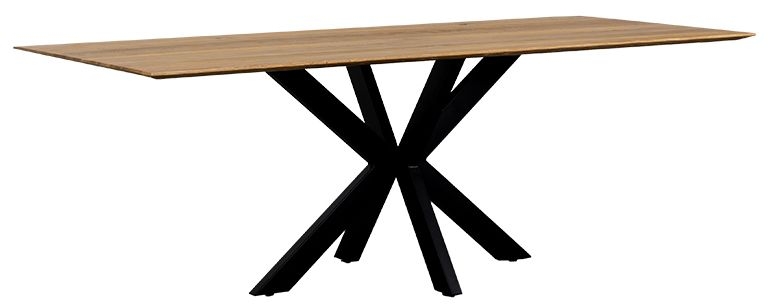 San Diego Natural 220cm Dining Table With Black Spider Legs