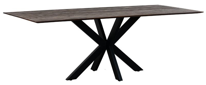 San Diego Walnut 220cm Dining Table With Black Spider Legs