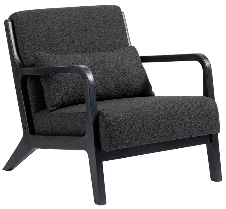 Celina Black Fabric Armchair