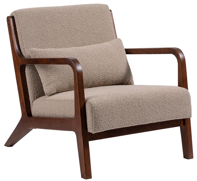 Celina Dark Brown Fabric Armchair
