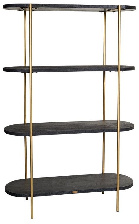 Delon Black And Gold Shelving Unit