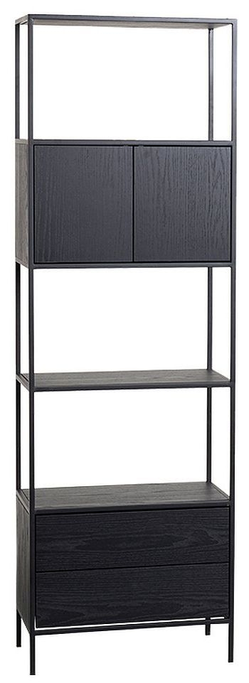 Imperial Black 2 Door 2 Drawer Shelving Unit