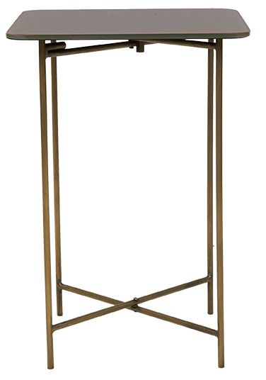 Deron Red Pear Glass Square Side Table